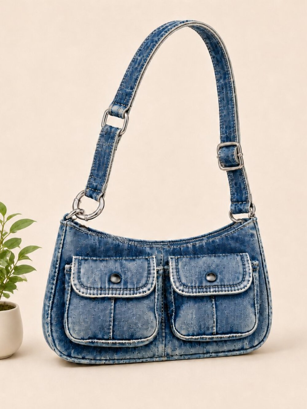 Chic Denim Shoulder Bag